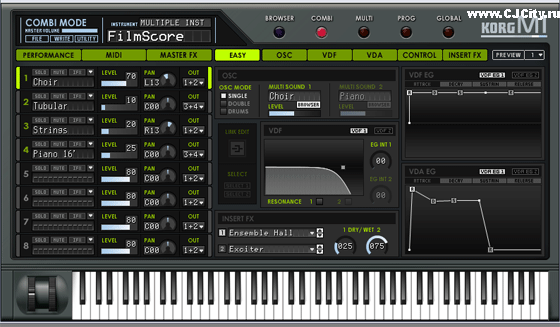 Рисунок 1. Основное окно KORG М1