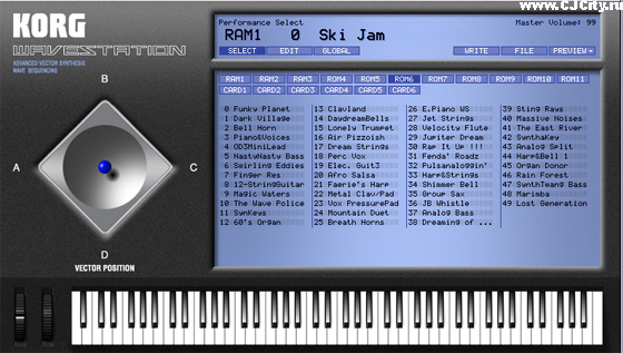 Рисунок 5. Основное окно KORG Wavestation