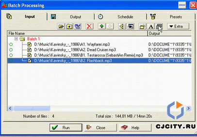 Рисунок 6. Окно Batch processing